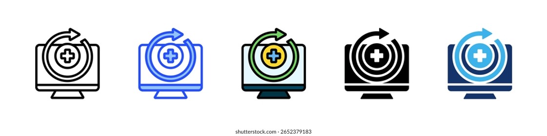 Digital Recovery Icon Collection With Multiple Styles