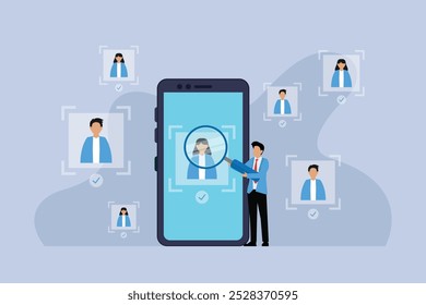Digital Recruitment and Candidate Selection 2d flat vector illustration