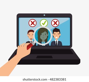 digital recruitment employee hired isolated
