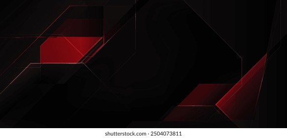 Un Vector de fondo abstracto rojo y negro digital