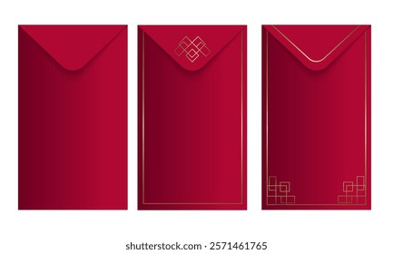 Digital red envelopes set. Lunar New Year. Asian traditions. Presents. Electronic monetary gifts 