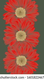 Digital red flower isolated on white background