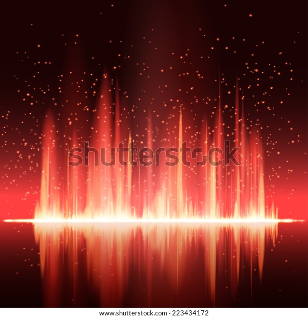 Digital Red Light Equalizer Background Vector Stock Vector (Royalty ...