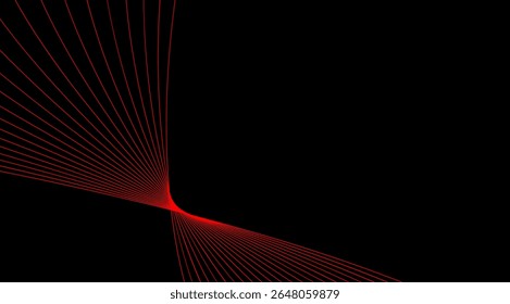 Digital Red Line Motion on Black – Vector Background