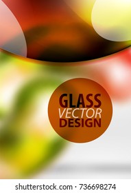 Digital red techno abstract background, grey 3d space with glass curvy bubble. Vector technology abstract background
