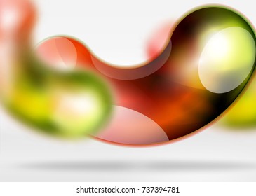 Digital red techno abstract background, grey 3d space with glass curvy bubble. Vector technology abstract background