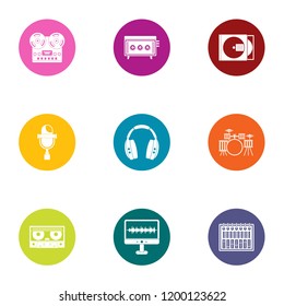 Digital registration icons set. Flat set of 9 digital registration vector icons for web isolated on white background