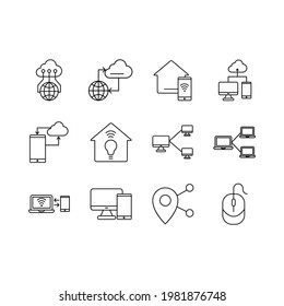 digital related icon set vector