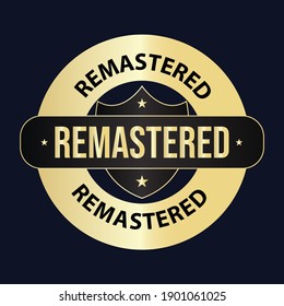digital remastering concept. remastering vector icon. black and golden colored svg