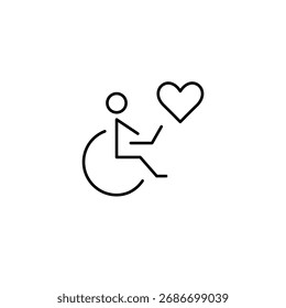 Digital remote work accessibility for people with disabilities. Pixel perfect, editable stroke vector icon