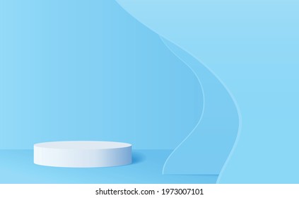 Digital rendered podium for your product showcase. Elegant Vector 3d illustration.