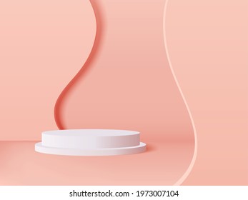 Digital rendered podium for your product showcase. Elegant Vector 3d illustration.