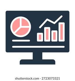 Ícone de relatório digital Ilustração de vetor de design de cor sólida