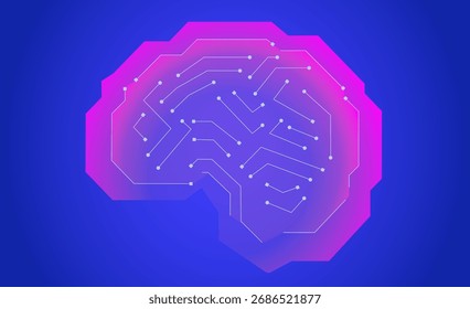 A digital representation of the brain containing connected network cells, symbolizing technology, innovation, and the complexity of human intelligence.