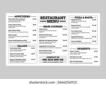 Digital Restaurant Menu Board Template