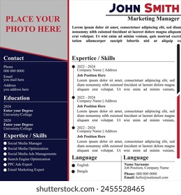 Digital Resume Template Vector Design
