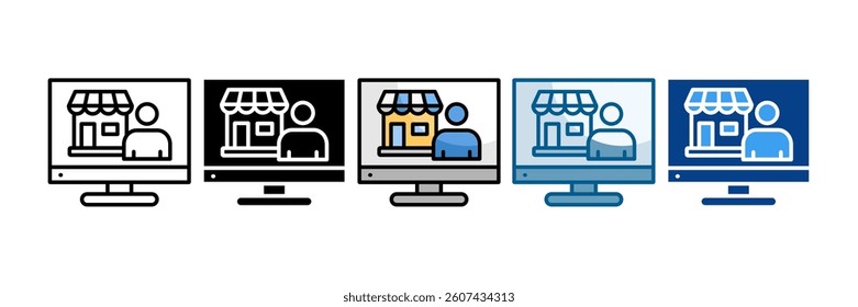 Digital Retail Assistant Icon Set Multiple Style Collection