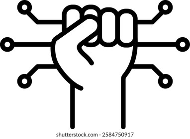  Digital revolution icon line high quality	