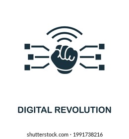 Digital Revolution icon. Simple creative element. Filled monochrome Digital Revolution icon for templates, infographics and banners