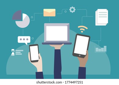 Vektorgrafik-Konzept der digitalen Revolution