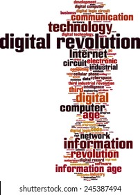 Digital revolution word cloud concept. Vector illustration