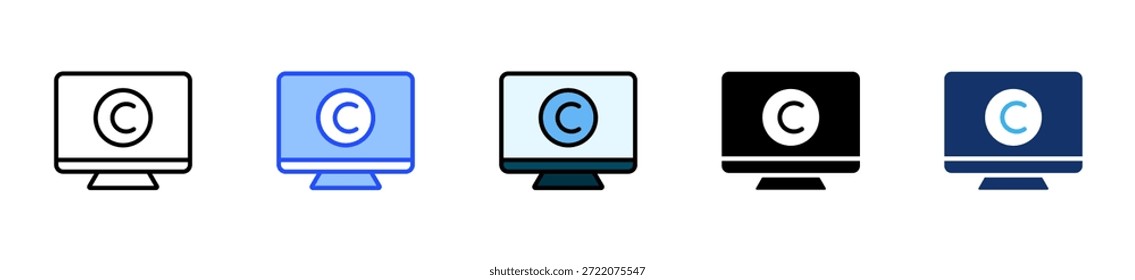 Colección de íconos de derechos digitales con varios estilos