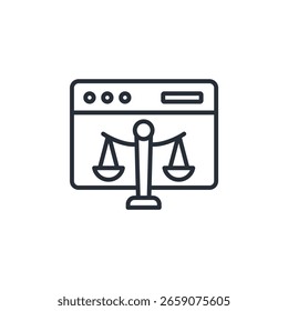 digital rights icon. vector.Editable stroke.linear style sign for use web design,logo.Symbol illustration.