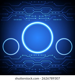 Digital Ring circuit background. Futuristic technology concept Design for cyber network data abstract.