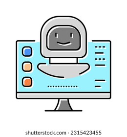 digital robot color icon vector. digital robot sign. isolated symbol illustration