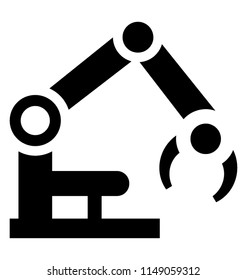 
Digital robotic crane with mechanical claw icon vector 
