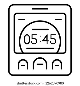 Digital room clock icon. Outline digital room clock vector icon for web design isolated on white background