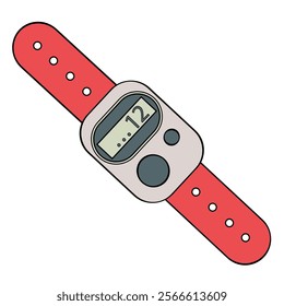 Digital row counter for knitting color vector illustration on white background