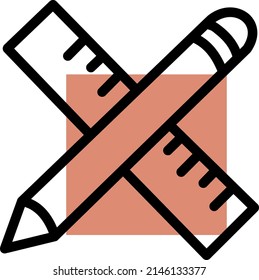 Digital ruler and pen, illustration, vector on a white background.