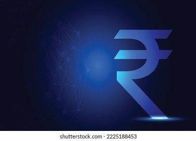 Digital Rupee in Blue Background vector