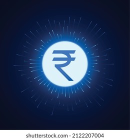 Digital Rupee Fiat Money Concept Background