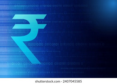 vector de fondo de la tecnología de la moneda india de rupia digital