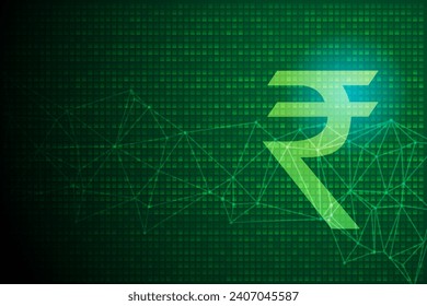digital rupee indian currency technology background vector