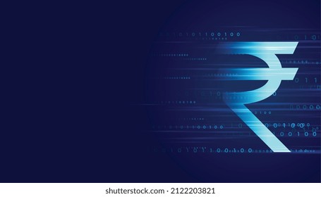 Digital Rupee Technology Background Design