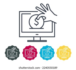 Plataforma de ahorro digital - Icono de material como archivo EPS 10