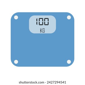 Digital scale 100 kg. Scale vector design for weighing isolated on light background