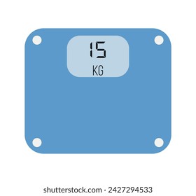 Balanza digital 15 kg. Diseño de vector de escala para el pesaje aislado sobre fondo claro