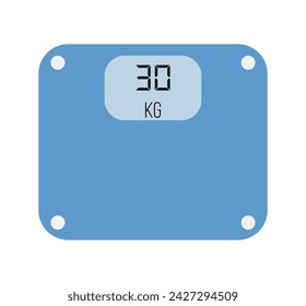 Digitale Waage 30 kg. Skalenvektordesign zum Wiegen isoliert auf hellem Hintergrund