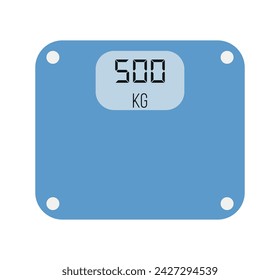 Escala digital 500 kg. Diseño de vector de escala para el pesaje aislado sobre fondo claro