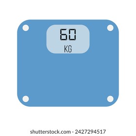 Digital scale 60 kg. Scale vector design for weighing isolated on light background