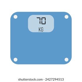 Balanza digital 70 kg. Diseño de vector de escala para el pesaje aislado sobre fondo claro