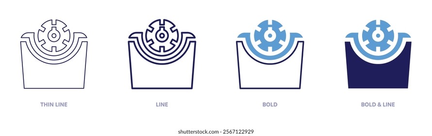 Digital scale icon in 4 different styles. Thin Line, Line, Bold, and Bold Line. Duotone style. Editable stroke.