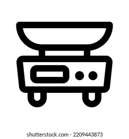 digital scale icon, outline style, editable vector