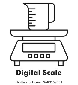 Digital Scale Outline Icon Vector Illustration