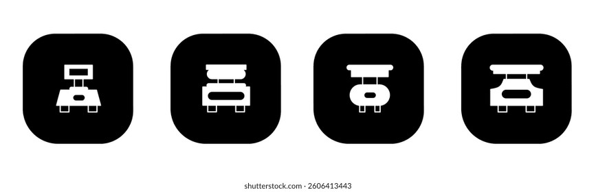 Digital scales icon in flat. A digital scales icon design. Stock vector.