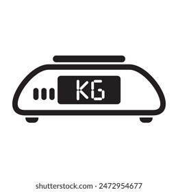 Digital Scales Icon, Silhouette Vector Design